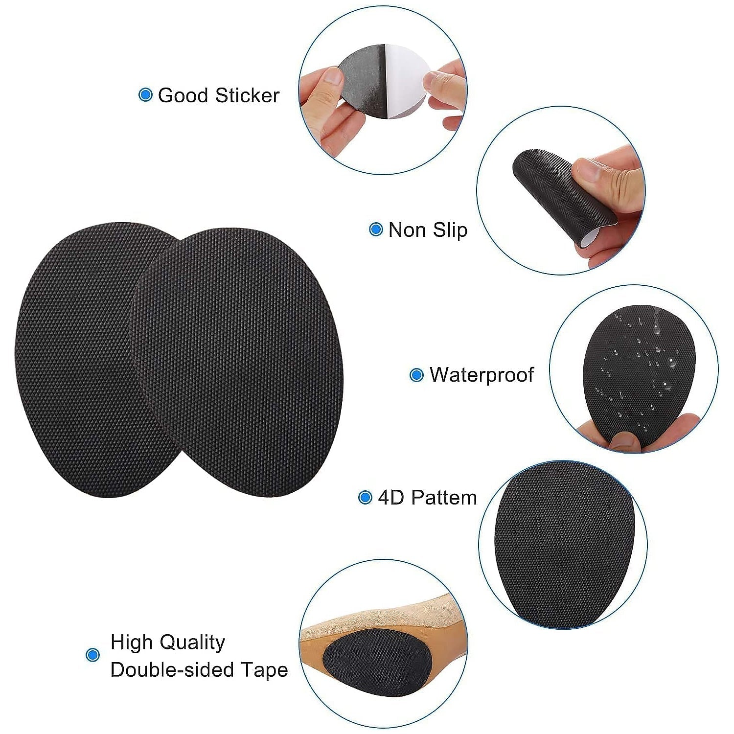 Non-Slip Shoe Pads, Rubber Shoe Sole Protector Pads, Self-Adhesive Shoe Grips Pads Stickers Non Skid for Ladies Shoes, High Heels, Boots Non-Slip Shoe Pads, Rubber Shoe Sole Protector Pads, Self-Adhesive Shoe Grips Pads Stickers Non Skid for Ladies Shoes, High Heels, Boots